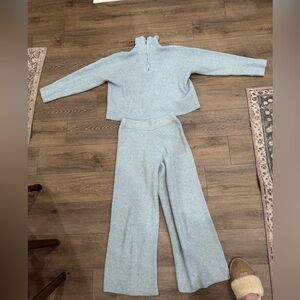Baby Blue Wool Blend Lounge Set